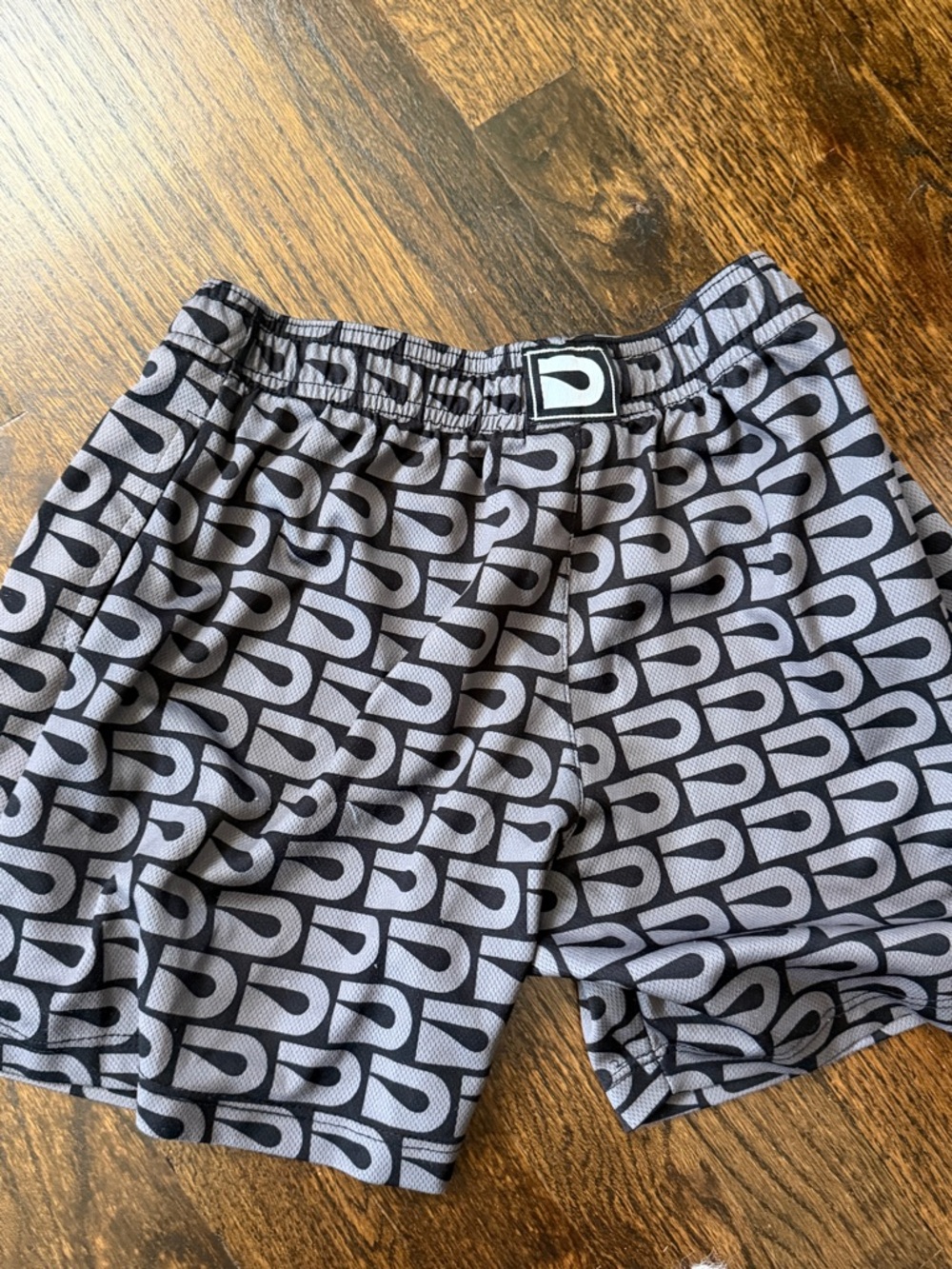 The Drip Shop Black & Gray Patterned Athletic Shorts